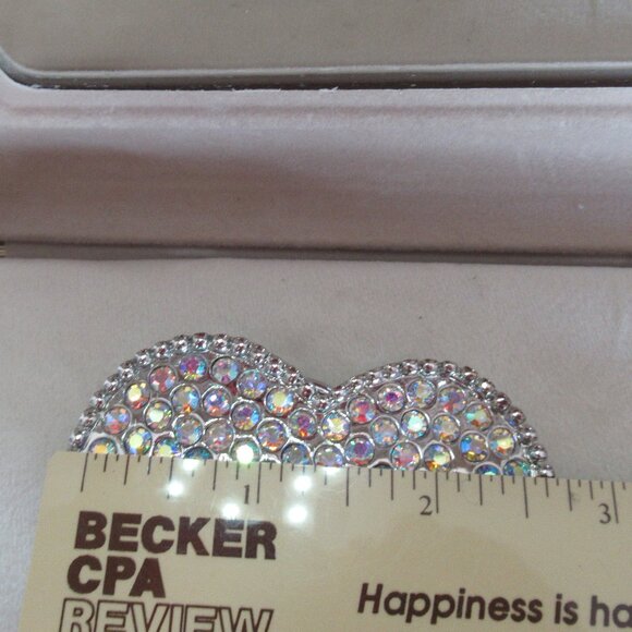 Vintage Womens Heart Shape Belt Buckle Embellished w/ Rhinestone 3" x 2.25" - Picture 5 of 5